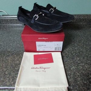 Salvator Ferragamo Celso Dark Blue Suede 10
